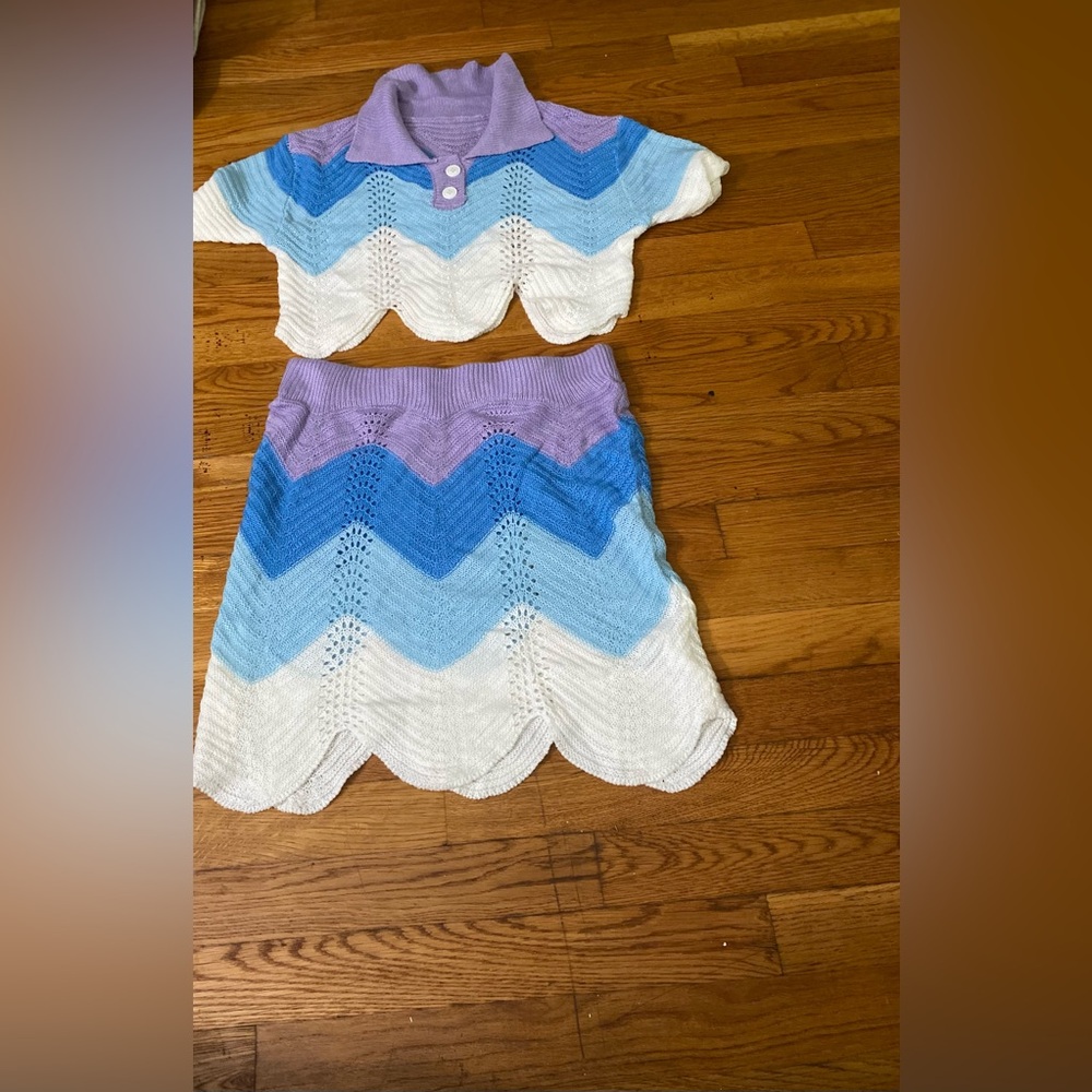 Two piece crochet skirt set
